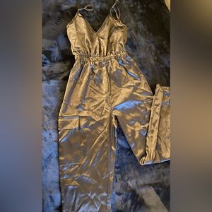 Black Satin Jumpsuit